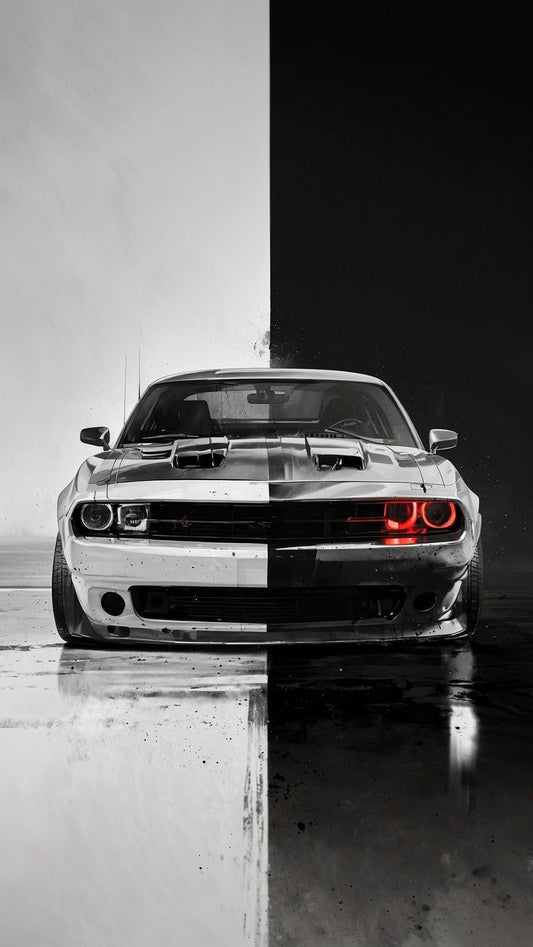 Dodge Challenger Hellcat Led Poster